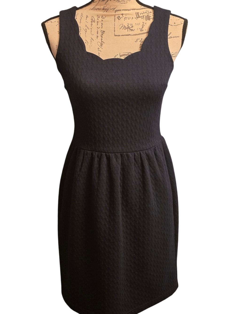 LOFT Navy Sleeveless Scallop Neck Mini Dress Women's 0Petite - Picture 1 of 6